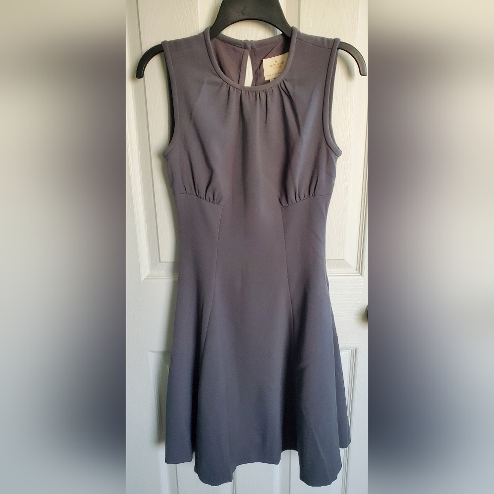 Kate Spade New York Gray Fit and Flare Sleeveless Cocktail Dress Size 0 Coquette